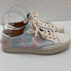 Soludos Anthropology Tie Dye Leather Upper Lace Up Ibiza Classic Sneaker Shoe
